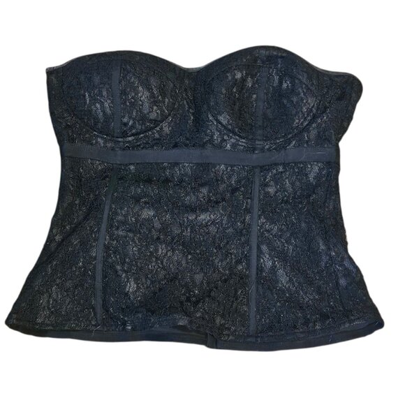 Shirley of Hollywood Other - Shirley of Hollywood Black Lace Corset Bustier Large Sexy Strapless Shapewear